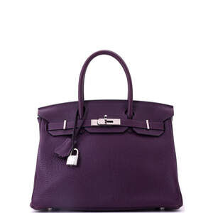 Hermes Birkin 30 Purple Clemence with Palladium Hardware